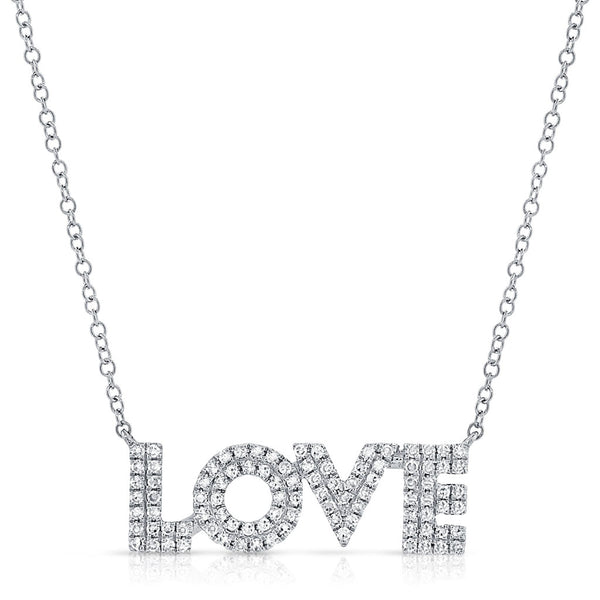 14k Gold & Diamond Love Necklace - 0.27ct - 1