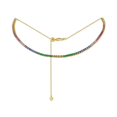 Rainbow Color Choker Necklace - 1