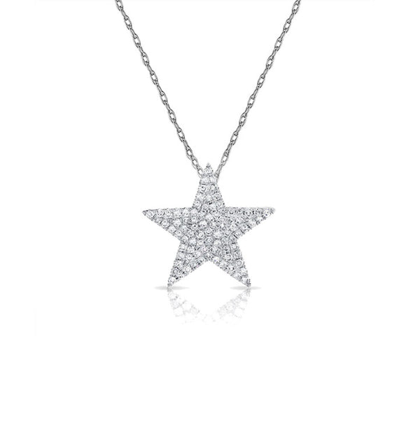 14k Gold & Diamond Star Necklace - 0.31ct - 1