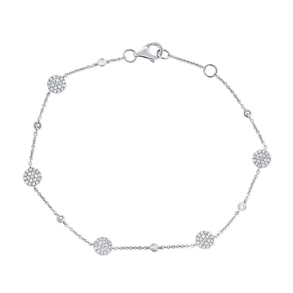 14k Gold & Diamond Disc Station Bracelet - 0.35ct - 1
