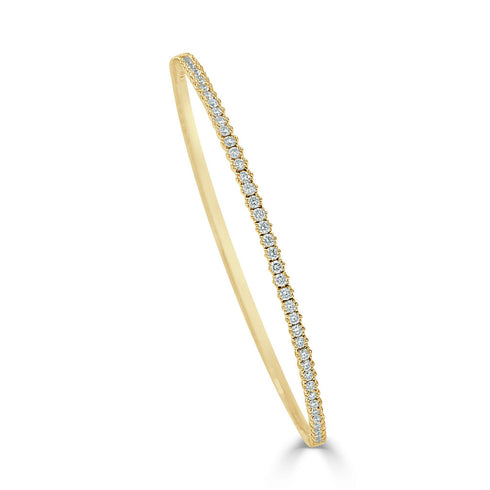 14k Gold & Diamond Flexible Bangle - 0.75ct - 1