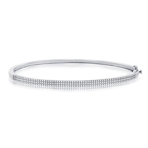 14k Gold & Diamond 3-Row Bangle - 0.52ct - 1