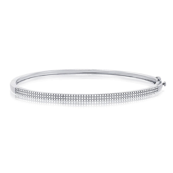 14k Gold & Diamond 3-Row Bangle - 0.52ct - 1