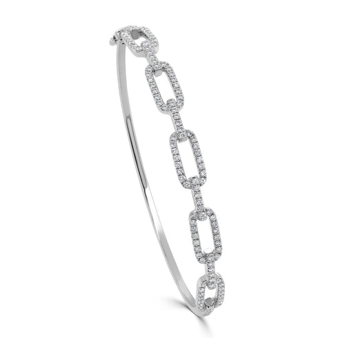 14k Gold & Diamond Link Bangle- 0.98 ct. - 1