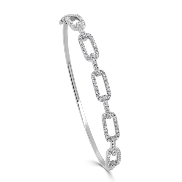 14k Gold & Diamond Link Bangle- 0.98 ct. - 1