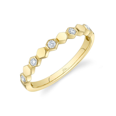 Kate 0.16ct Diamond Hexagon Band - 1