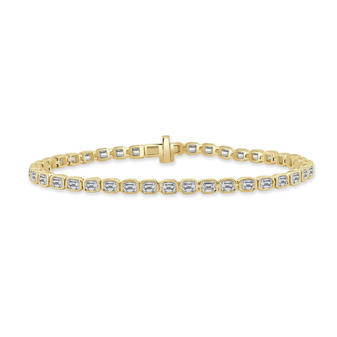 14k Gold & Emerald-Cut Diamond Bracelet - 4.50ct - 1