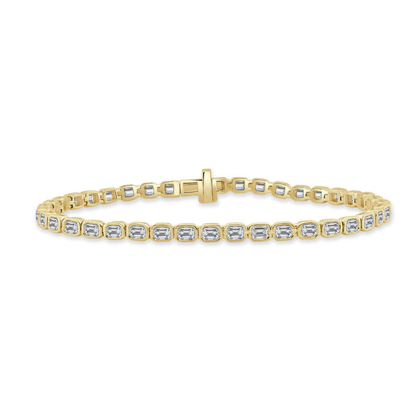 14k Gold & Emerald-Cut Diamond Bracelet - 4.50ct - 1