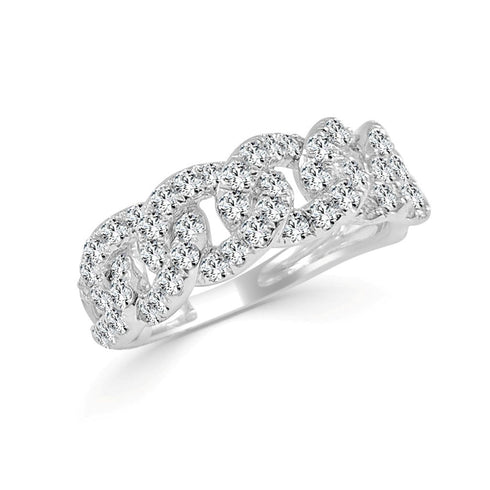14k Gold & Diamond Link Ring - 0.94 ct - 1