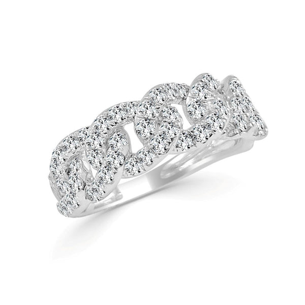 14k Gold & Diamond Link Ring - 0.94 ct - 1