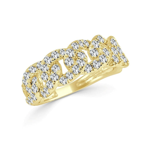14k Gold & Diamond Link Ring - 0.94 ct - 1