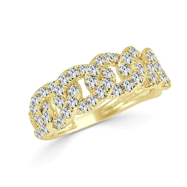 14k Gold & Diamond Link Ring - 0.94 ct - 1