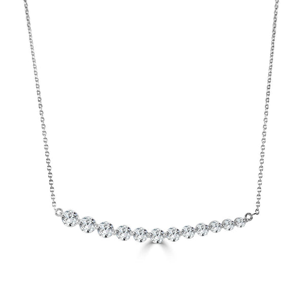 14k Gold & Diamond Bar Necklace - 1.06ct - 2