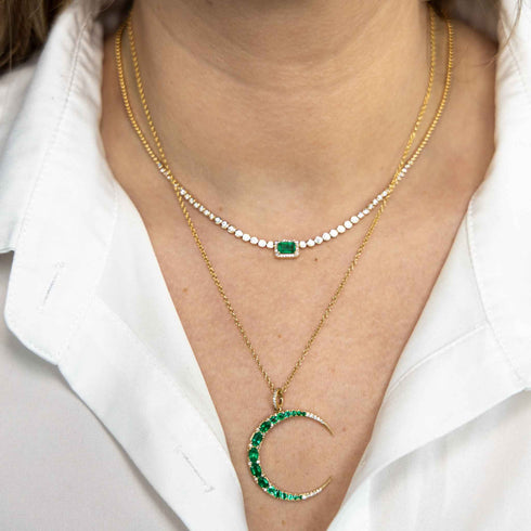 Emerald And Diamond Necklace - 2