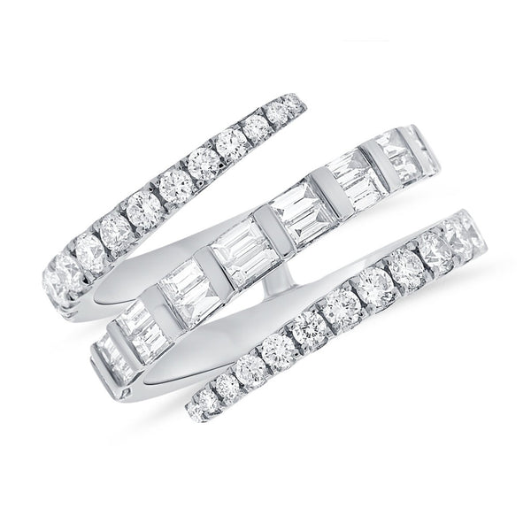 14K Gold Diamond Baguette Wrap Ring - 1.10ct - 1