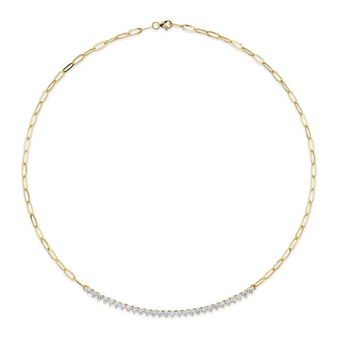 Kate 2.50ct Diamond Paper Clip Link Necklace - 1