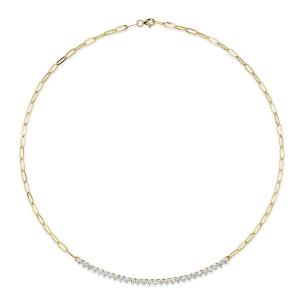 Kate 2.50ct Diamond Paper Clip Link Necklace - 1