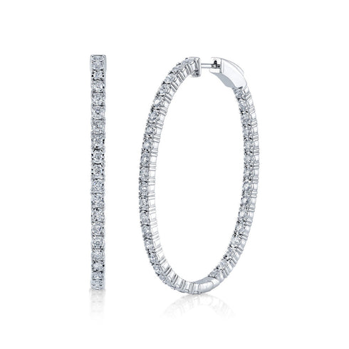 Stella 2.17ct Diamond Oval Hoop Earring - 1