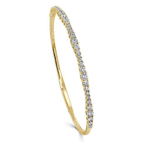 14K Gold & Diamond Flexible Bangle - 2.24ct - 1