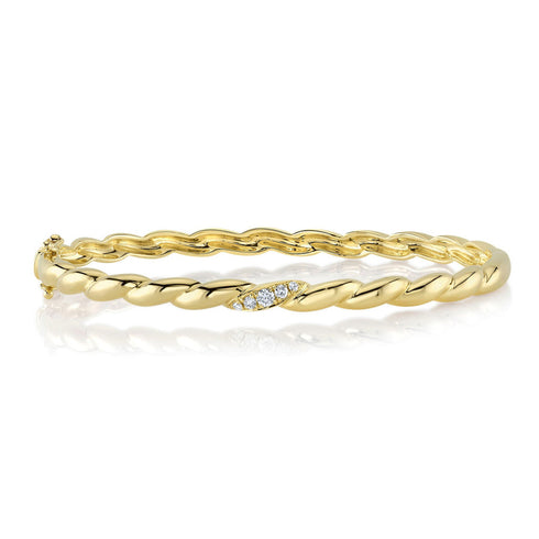 0.13ct Diamond Twisted Bangle - 1