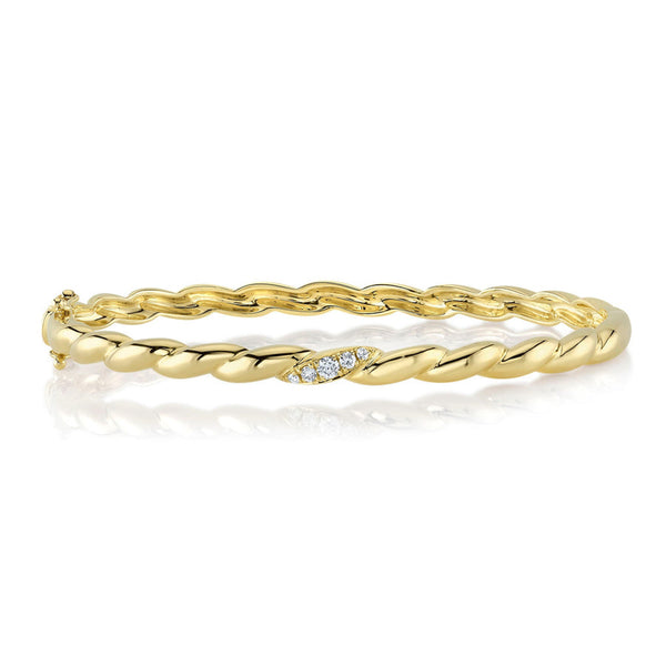 0.13ct Diamond Twisted Bangle - 1