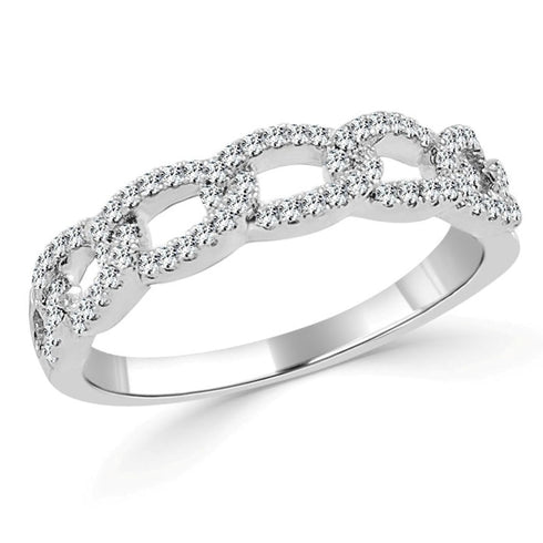 14k Gold & Diamond Link Ring - 0.22 ct - 1
