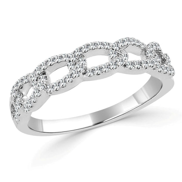 14k Gold & Diamond Link Ring - 0.22 ct - 1