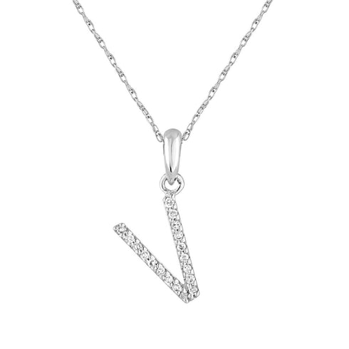 14k Gold & Diamond Initial A-Z Necklace Pendant 16-18" Inches - 0.07 ct. - 0.09 ct. - 1