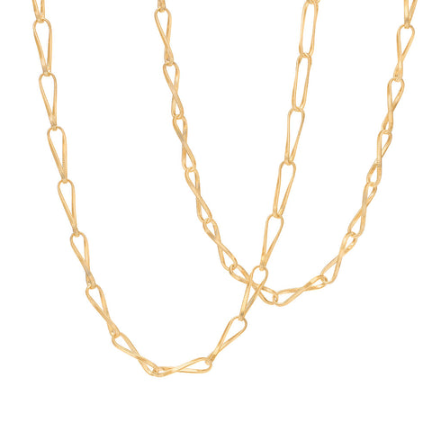 18K Yellow Gold Coil Link Necklace, 36" - 1