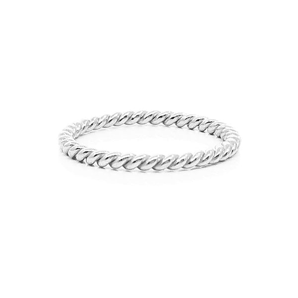 18K White Gold Rope Band - 1