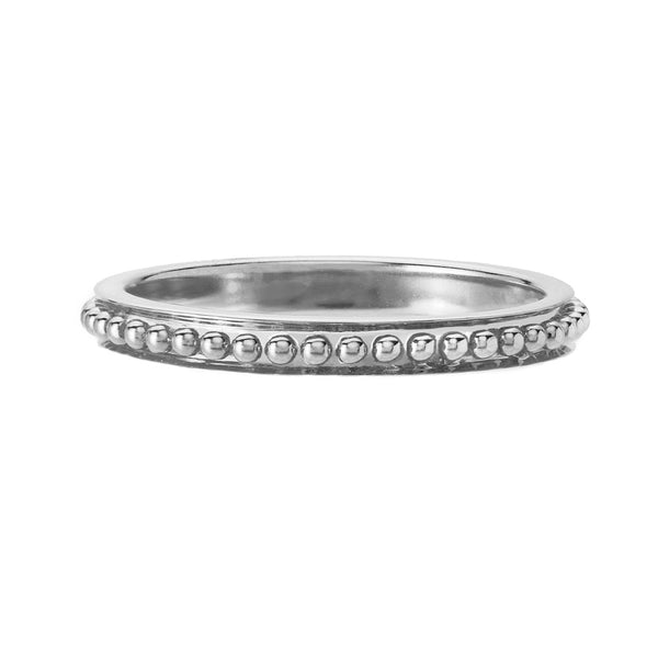 18K White Gold Channel Bead Band - 1