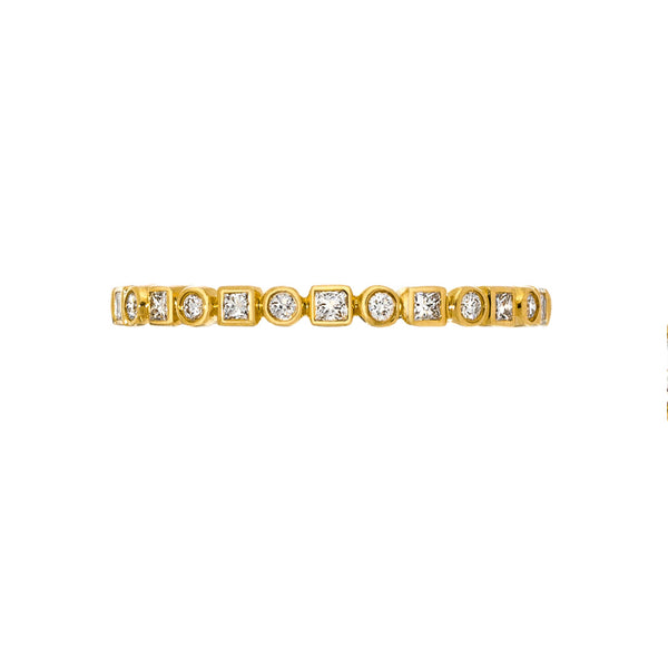18K Gold Kate White Diamond Stacking Ring - 1