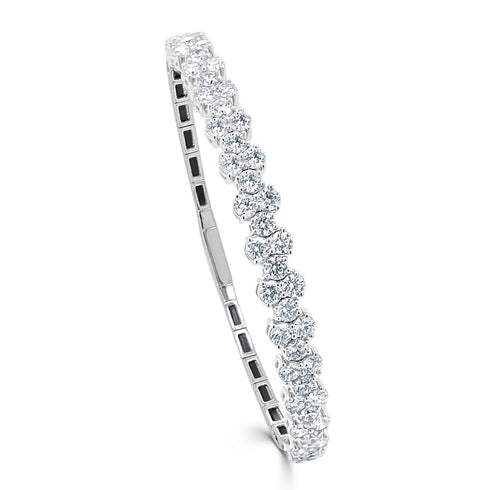 14k Gold & Diamond Flexible Bangle - 3.90ct - 1