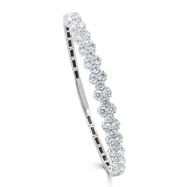 14k Gold & Diamond Flexible Bangle - 3.90ct - 1