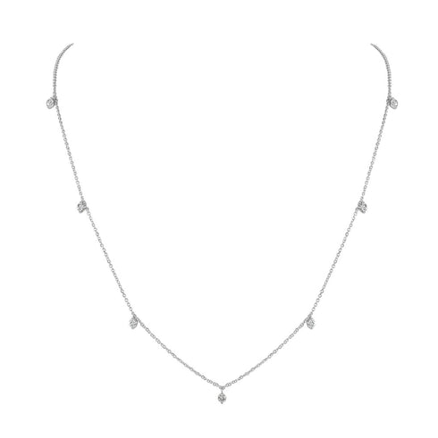 14k Gold & Dangle Diamond Necklace - 0.35ct - 2