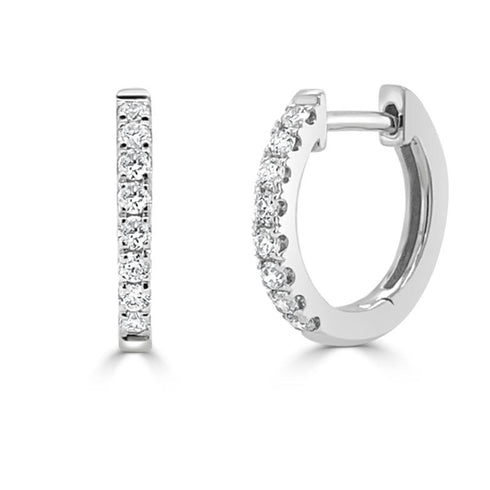 14k Gold & Diamond Huggie Earrings- 0.25 ct. - 1