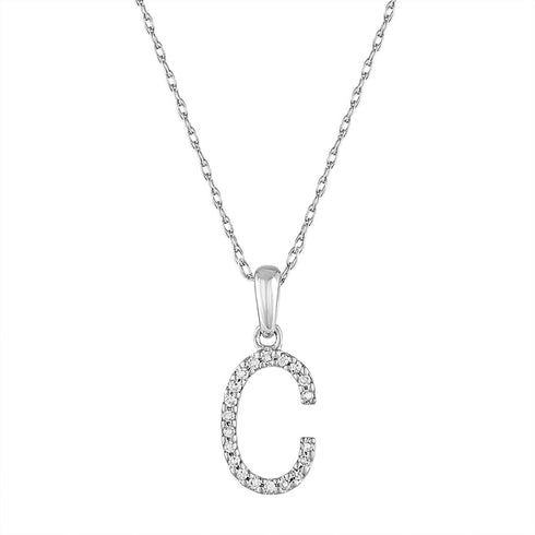 14k Gold & Diamond Initial A-Z Necklace Pendant 16-18" Inches - 0.07 ct. - 0.09 ct. - 1