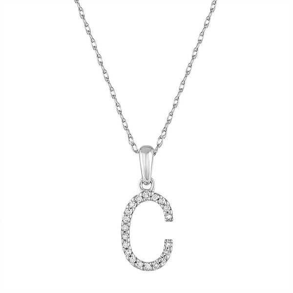 14k Gold & Diamond Initial A-Z Necklace Pendant 16-18" Inches - 0.07 ct. - 0.09 ct. - 1