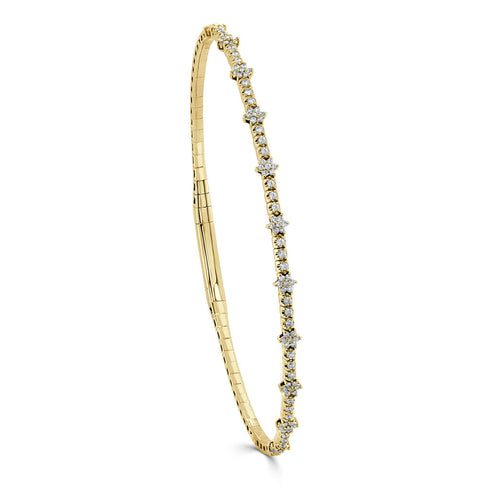 14k Gold & Diamond Flexible Bangle - 0.35ct - 1