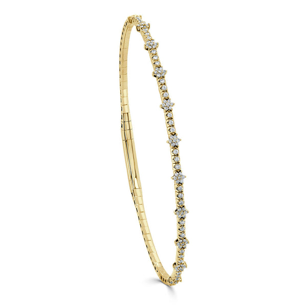 14k Gold & Diamond Flexible Bangle - 0.35ct - 1