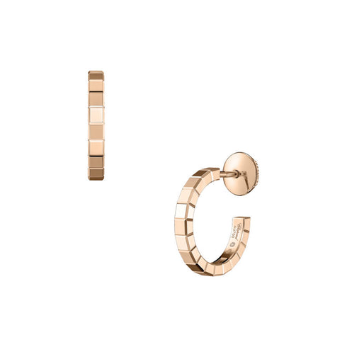 Ice Cube Rose Gold Hoop Earrings - 1