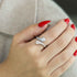 White And Rose Gold Bypass Ring With 2.00ctw Pave Diamonds Fashion Ring - 2