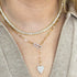 Yellow Gold Lariat Paperclip Necklace With Diamond Heart Pendant - 2