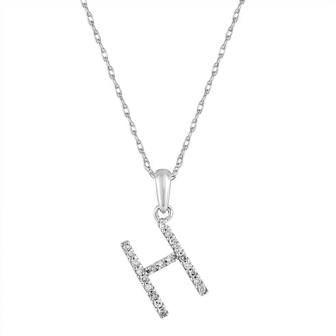 14k Gold & Diamond Initial A-Z Necklace Pendant 16-18" Inches - 0.07 ct. - 0.09 ct. - 1