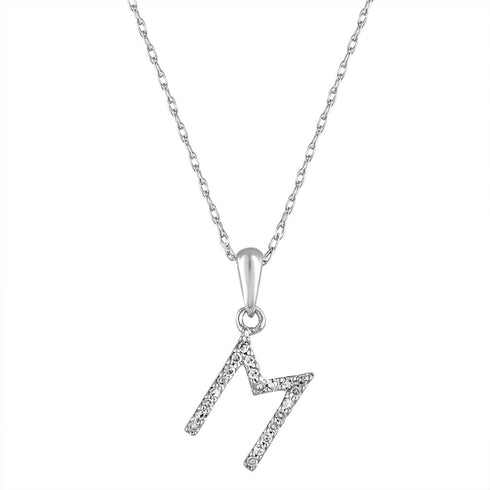14k Gold & Diamond Initial A-Z Necklace Pendant 16-18" Inches - 0.07 ct. - 0.09 ct. - 1