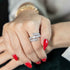 White Gold 3 Row Bypass Ring With 2.80ctw Diamonds Fashion Ring - 2