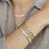 Yellow Gold Geometric Bracelet With 3.05ctw Bezel Set Asscher Diamonds Bangle - 2