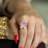 Rose Gold Pink Sapphire And Diamond Butterfly Ring Fashion Ring - 2