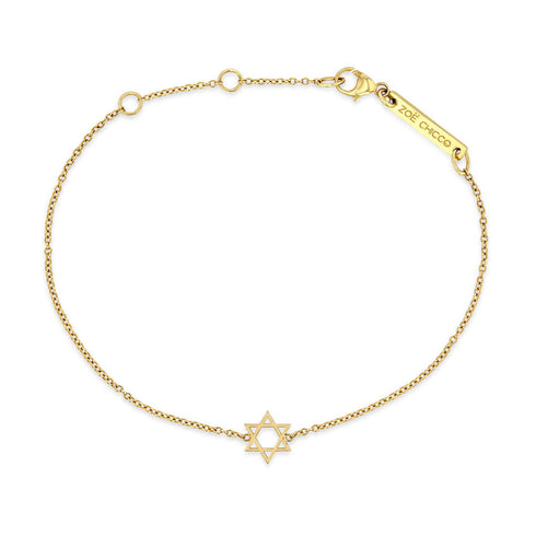 14k Midi Bitty Star of David Bracelet - 1