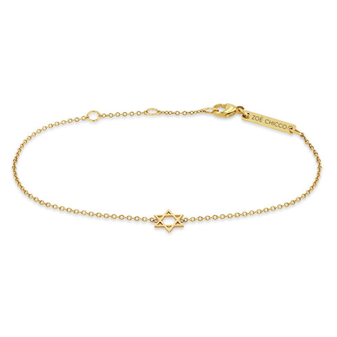 14k Midi Bitty Star of David Bracelet - 2